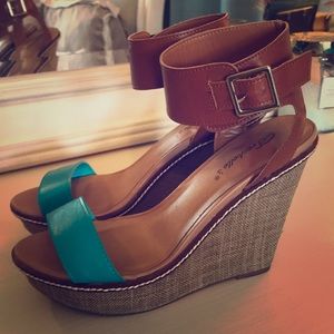 Turquoise & Brown Wedges